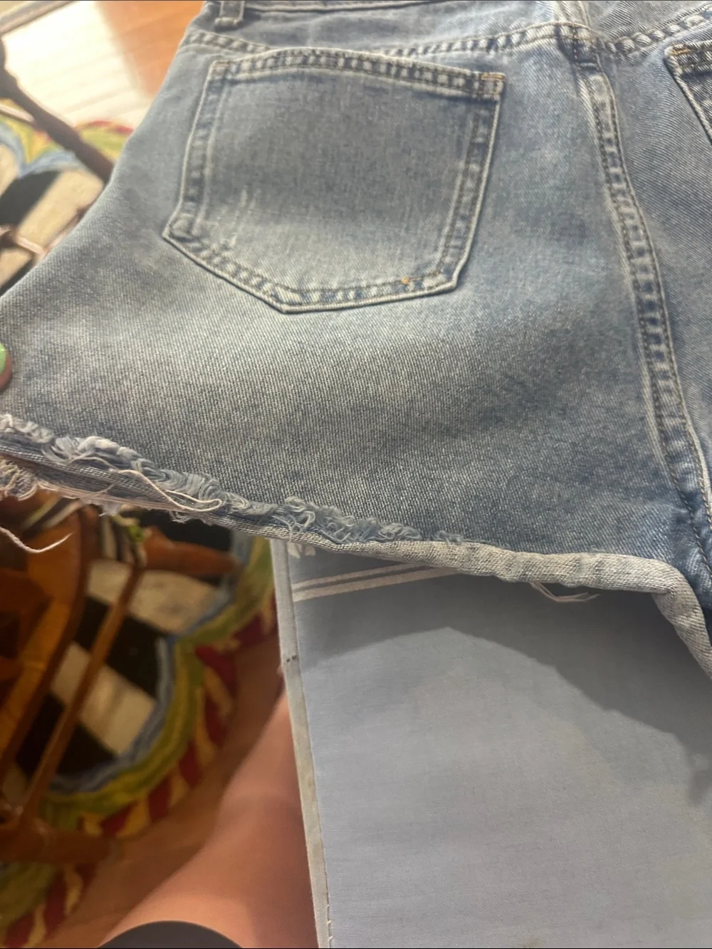SHEIN Light Blue Distressed Denim Shorts